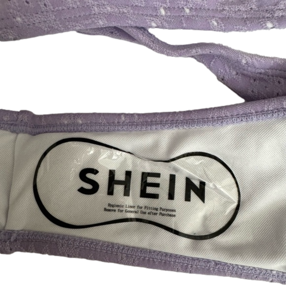 NWOT SHEIN Swim 4X Lilac Eyelet High Waisted 2pc Tankini - Picture 4 of 4